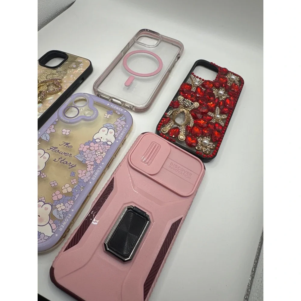 Lot of 5 Assorted‎ iPhone Cases Cute Fashion Glitter MagSafe Ring Holder Armor